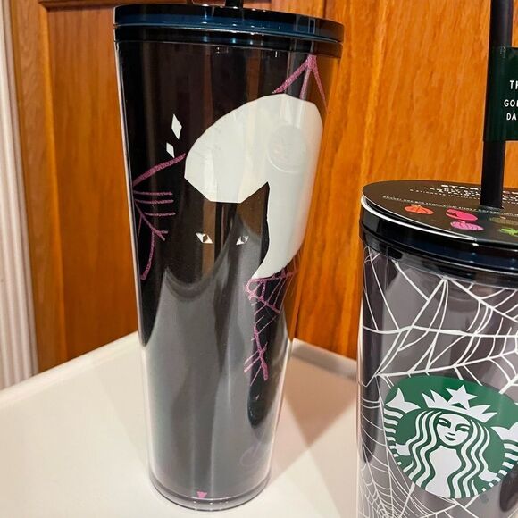 3 Starbucks Halloween Spider Cat Tumblers Ceramic Coffee Cup Set - Picture 9 of 12